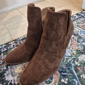 SHEIN Chocolate Suede Ankle Booties
